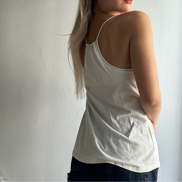 Vintage Hollister Y2K Ruffle Trim Tie Spaghetti Straps Camisole Top in White - Picture 3 of 12